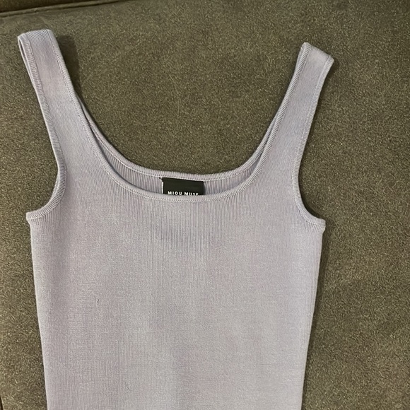 Boutique Blue Knit Slit Dress - Picture 4 of 9